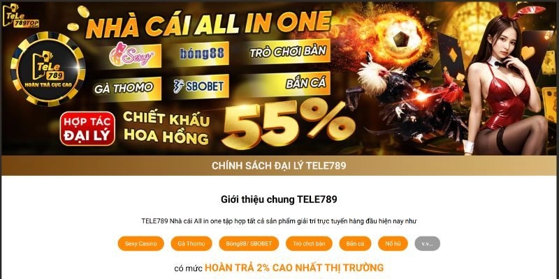 Tele789 mang đến cơ hội nhận ngay 55% khi hợp tác đại lý
